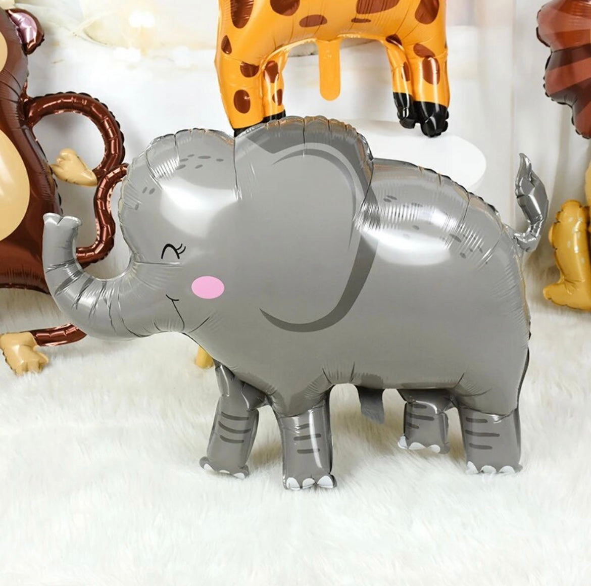 Safari Wild One Birthday Balloons - Elephant Set