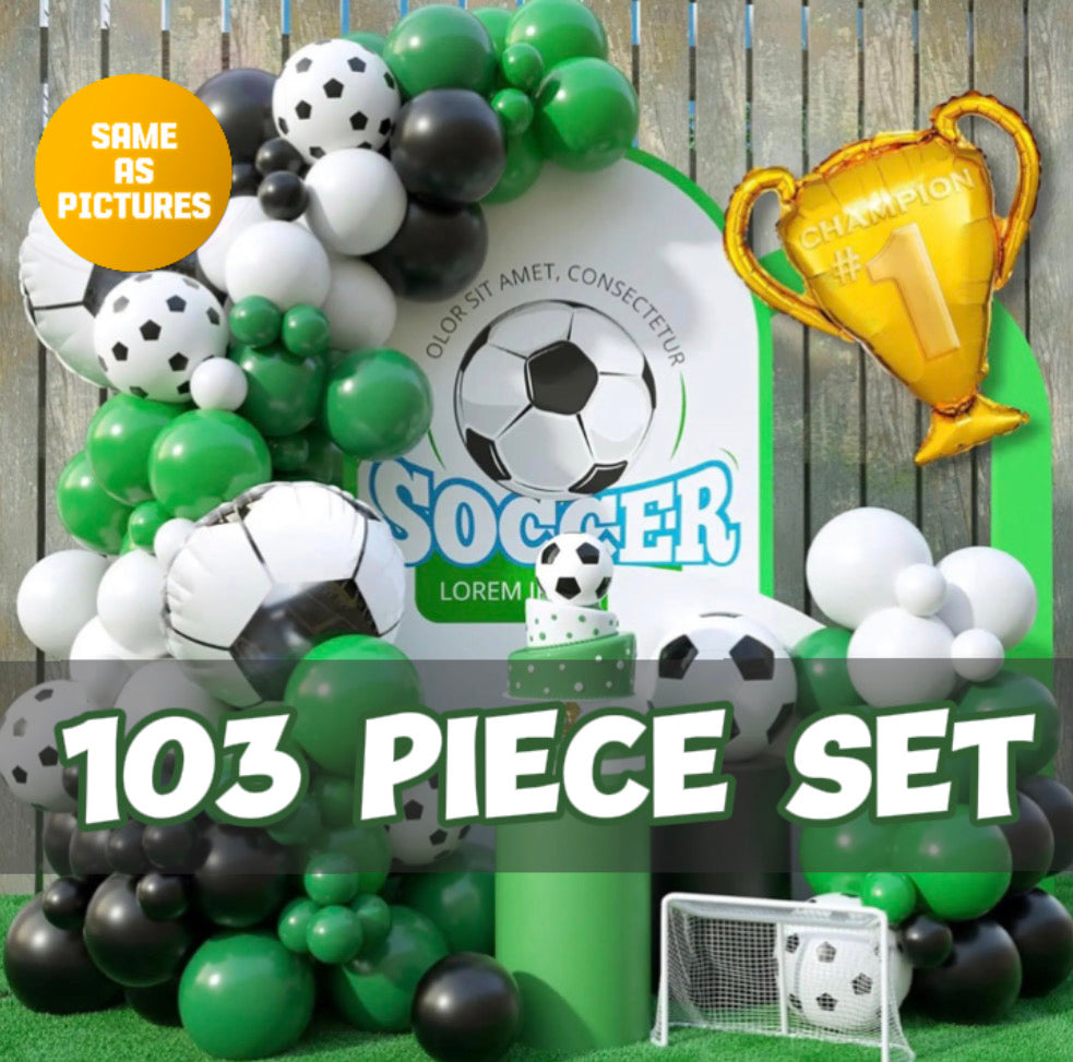 Football Theme Birthday Balloon Arch - 103 Piece Set