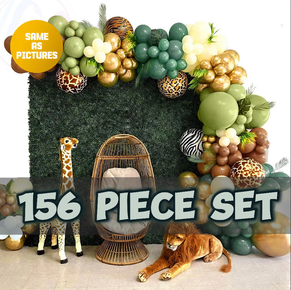 Safari Wild One Theme Balloon Arch - 156 Pieces
