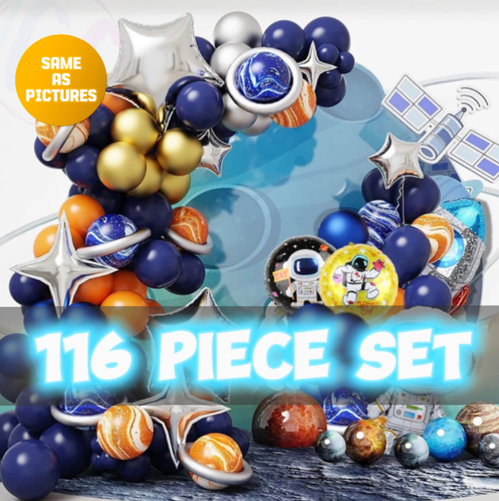 Space Theme Birthday Balloon Arch - 116 Piece Set