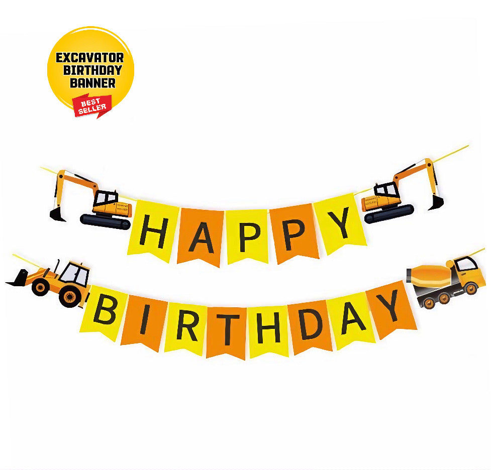 Construction Theme Birthday Banner