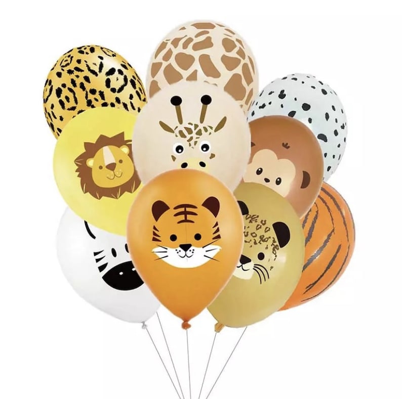 Animal Safari Latex Balloons Set of 12 or 24