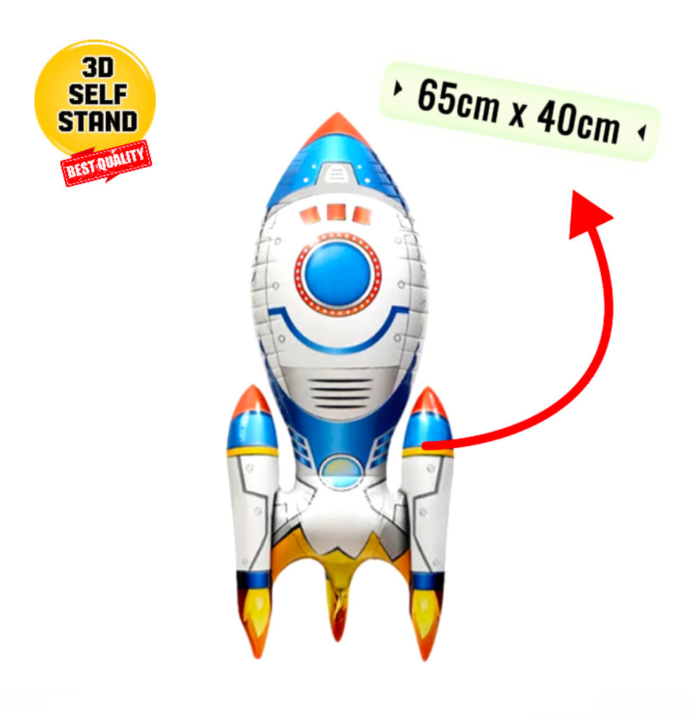 Rocket Balloon 3D Self Standing - 65cm Tall