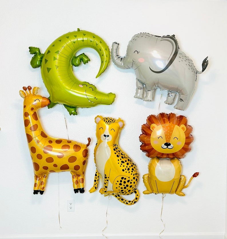 Safari Wild One Birthday Balloons - Elephant Set