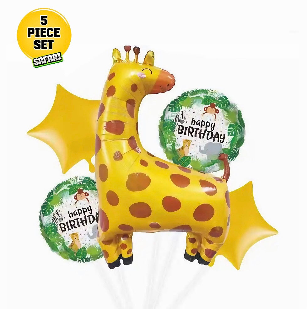 Safari Wild One Birthday Balloons - Giraffe Set