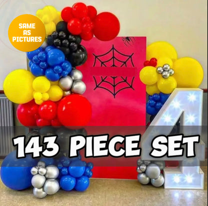 Superhero Theme Balloon Arch - 143 Piece Set
