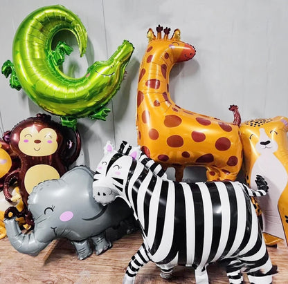 Safari Wild One Birthday Balloons - Zebra Set