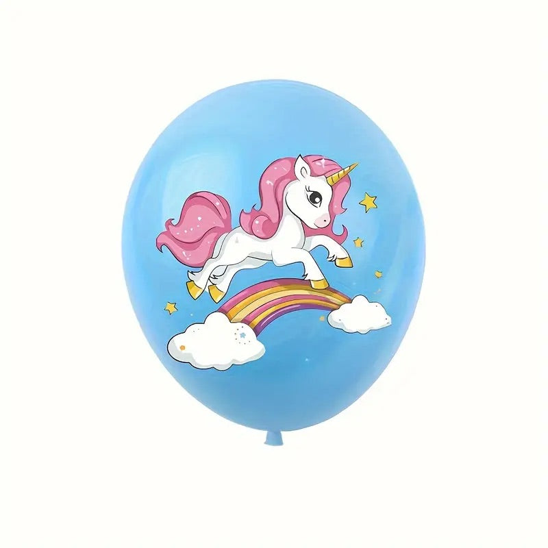 Unicorn Latex Balloons - Set of 12