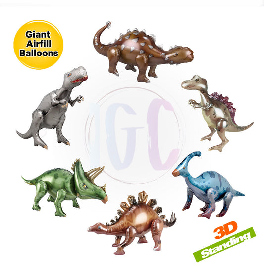3D Dinosaur Birthday Balloons - Set of 6