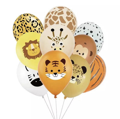 Animal Safari Latex Balloons Set of 12 or 24